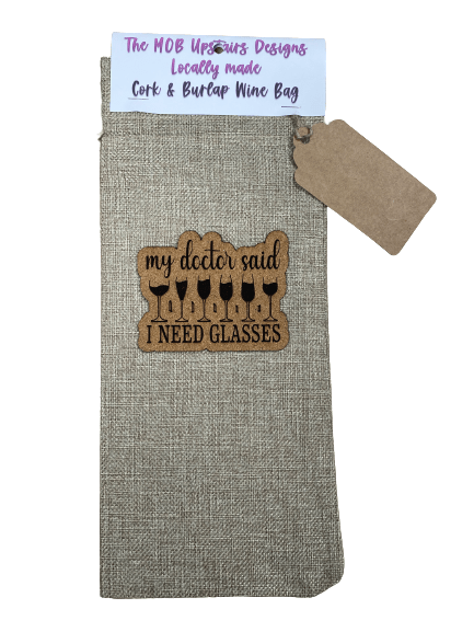 CORK & BURLAP WINE GIFT BAG