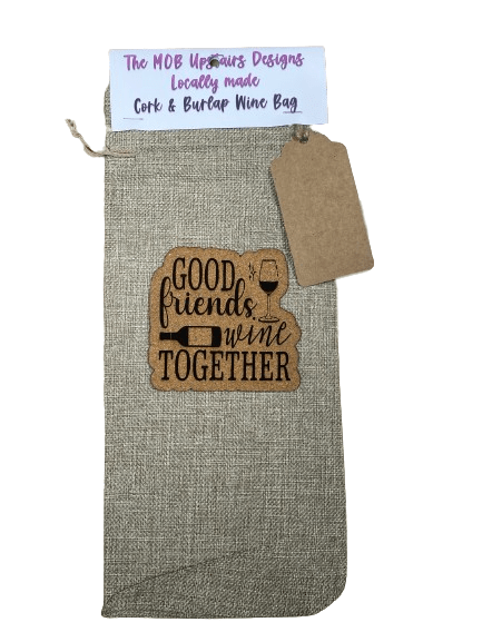 CORK & BURLAP WINE GIFT BAG WINE TOGETHER