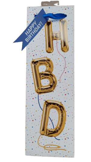 HBD BALLOON SNGL BTL BIRTHDAY WINE BAG