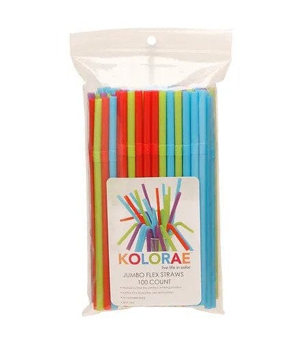 KOLORAE JUMBO FLEX STRAWS 100PK
