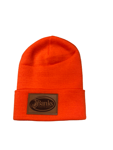 BANKS LEATHER PATCH BEANIE ORANGE