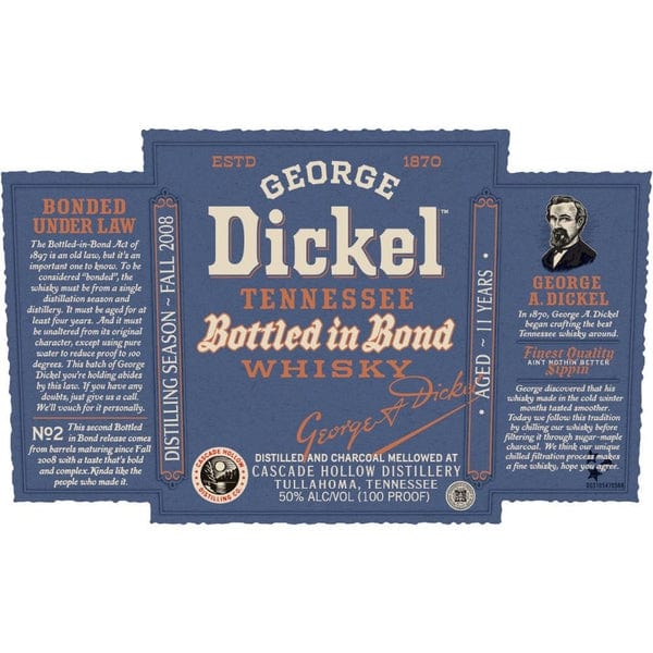 GEORGE DICKEL BOTTLED IN BOND 750ML