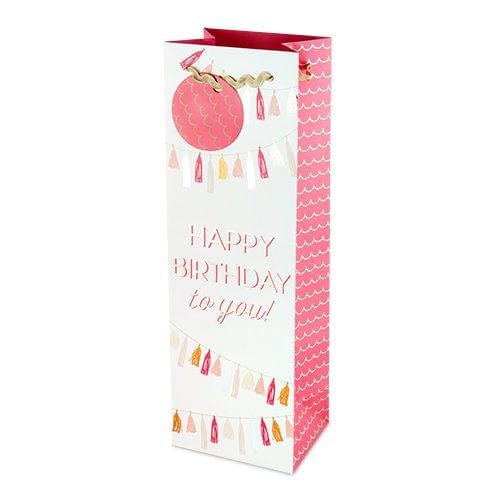 HAPPY BIRTHDAY TASSEL GARLAND WINE BAG