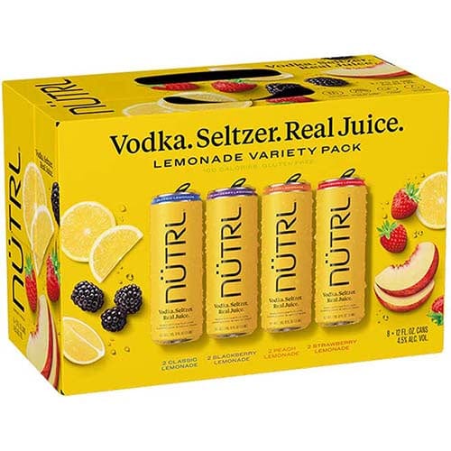 NUTRL VODKA SELZTER LEMON VARIETY 8PK